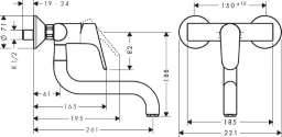 HANSGROHE HG Focus Spültischmischer Wandmodell chrom   – 31825000