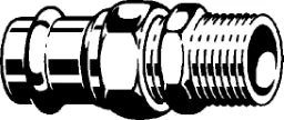 VIEGA Viega Verschraubung mit SC Sanpress 2265 flachdichtend in 22mm x R1/2 Sibr   – 142 674