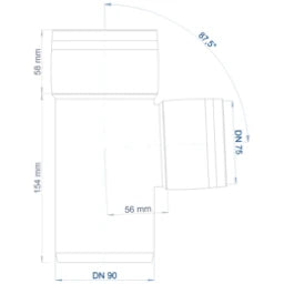 POLOPLAST PO Abzweig POLO-KAL 3S DN 90/75/87Grad  – 102604
