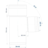 POLOPLAST PO Abzweig POLO-KAL 3S DN 90/75/87Grad  – 102604