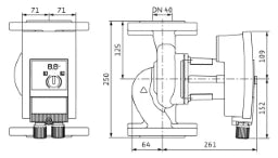 WILO Wilo Nassläufer-Hocheffizienzpumpe Yonos MAXO plus 40/0,5-12 PN6/10,450W   – 2120608
