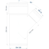 POLOPLAST PO Abzweig POLO-KAL XS DN 125/75/45Grad  – 102233
