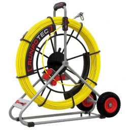RUNPOTEC Glasfaserstab 100 m Ø7,5 mm RTG Ø12mm, Haspel Ø730mm, Meterzähler   – 10080