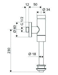 SCHELL SCHELL Urinal Druckspüler SCHELLOMAT mit Innenverbinder 1/2" chrom  – 02 476 06 99