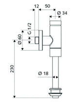 SCHELL SCHELL Urinal Druckspüler SCHELLOMAT mit Innenverbinder 1/2" chrom  – 02 476 06 99
