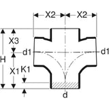 GEBERIT GE Silent-db20 Bogenabzweiger zweifach 88,5/180 Gr. d110/110mm   – 310.102.14.1
