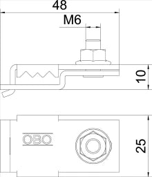 OBO Verbindungs- und Erdungsklemme für GR-Ma gic 42x19x11 Stahl bandverzinkt  – 6016694