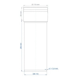 POLOPLAST PO Steckmuffenrohr POLO-KAL XS DN 110/250  – 102041