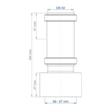 POLOPLAST PO Übergang von Spitzende auf Spitzende anderer Werkst.POLO-KAL DN 50/58-67mm   – 02870