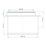 POLOPLAST PO Übergangsrohr kurz POLO-KAL DN 110/90   – 02290