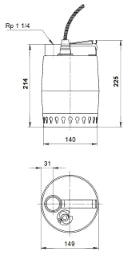 GRUNDFOS Grundfos Kellerentw.Pumpe KP250-M1 220V o.Schwimmerschalter  – 012H1300