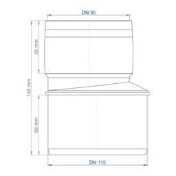 POLOPLAST PO Übergangsrohr POLO-KAL XS DN 110/90  – 102887