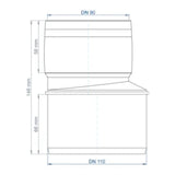 POLOPLAST PO Übergangsrohr POLO-KAL XS DN 110/90  – 102887