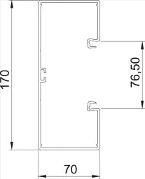 OBO Geräteeinbaukanal mit Bodenlochung 70x17 0x2000 Polyvinylchlorid reinweiß RAL 901  – 6274700