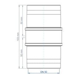 POLOPLAST PO Doppelmuffe POLO-KAL XS DN 50  – 102302