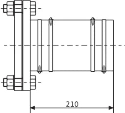 WILO Wilo Flanschstutzen DN150/150 mit Schlauch und Schellen  – 2511598