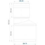 POLOPLAST PO Übergangsrohr POLO-KAL XS DN 75/50  – 102283