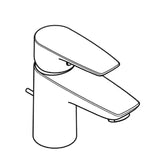 KLUDI Kludi Pure&Solid WT-Einhandmischer 75 DN15 mit Ablaufgarnitur   – 343820575
