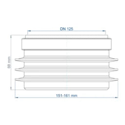 POLOPLAST PO Übergang von Spitzende auf Muffe anderer Werkst.POLO-KAL DN 125/151-161mm   – 02863