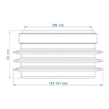 POLOPLAST PO Übergang von Spitzende auf Muffe anderer Werkst.POLO-KAL DN 125/151-161mm   – 02863