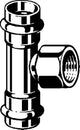VIEGA Viega T-Stück mit SC Sanpress Inox G 0217.2 für Gas in 28mmxRp1/2x28mm edst.   – 486 693
