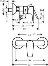 HANSGROHE HG Talis E Brausemischer chrom  – 71760000