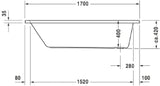 DURAVIT Duravit D-Code Badewanne Rechteck 1700x750mm, Ablauf im Fußbereich   – 700100000000000