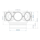 POLOPLAST PO Lüftungsverteiler sternförmig POLO-KWL DN 160/8x75   – 03618