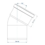 POLOPLAST PO Bogen POLO-KAL NG DN 90/30Grad   – 02171