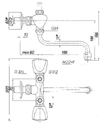 SCHMIEDL GS Spültischbatterie 1/2C Atmos Glasklar, f.offene WWB   – GS1250