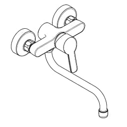 KLUDI Kludi Logo Neo Spültisch-Wandmischer chrom  – 379240575