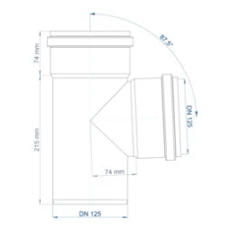 POLOPLAST PO Abzweig POLO-KAL NG DN 125/125/87Grad   – 02241
