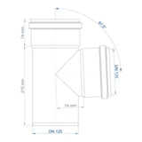 POLOPLAST PO Abzweig POLO-KAL NG DN 125/125/87Grad   – 02241