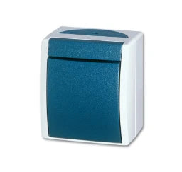 BUSCH-JAEGER FR AP Aus-/Wechselschalter Ocean IP44, grau/blaugrün   – 2CKA001085A1603