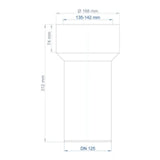POLOPLAST PO Übergang von Muffe auf Spitzende anderer Werkst.POLO-KAL DN 125/135-142mm   – 02853