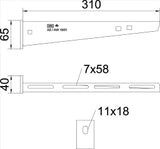 OBO Wand- und Stielausleger mit angeschweißt er Kopfplatte B310mm Stahl tauchfeuerver  – 6420710