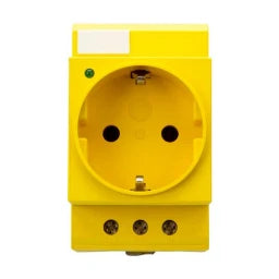RELTECH Steckdose für DIN-Schienenmontage mit LED Anzeige gelb  – 002001150614