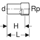 GEBERIT GE Mapress C-Stahl Uebergang mit Einschubende d18mm x Rp1/2  – 21903