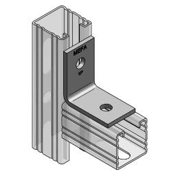 MEFA Winkel 2-Loch C-Profil 45, 90 Schenkel 65 x 65 mm  – 081402400