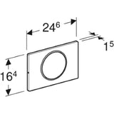 GEBERIT GE Betaetigungsplatte Sigma10 Spuel/Stop ES gebuerstet, verschraubt, square   – 115.787.SN.5