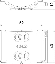 OBO Universal-Gegenwanne kombinierbar zur Do ppelwanne 46-52mm Polypropylen lichtgrau  – 1198052
