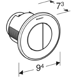 GEBERIT GE Fernbetaetigung Typ01 UP 2-Mengen weiss, round   – 116.042.11.1
