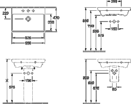 VILLEROY&BOCH V&B Avento Waschtisch 65cm mit ÜL, 1 HL, weiß  – 41586501