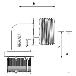 REHAU REHAU Winkelübergang FASTLOC EX+ 25 - R 3/4  – 13707301001