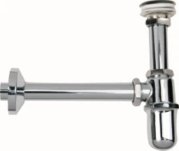 STROHM-MOFÉM ZRT. Teka Waschtisch-Gusskappensifon 5/4" mit Ventil, schweres Modell ,chrom  – 1004181