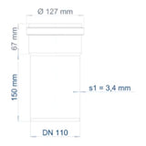 POLOPLAST PO Steckmuffenrohr POLO-KAL NG DN 110/150   – 02040