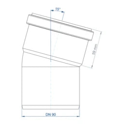 POLOPLAST PO Bogen POLO-KAL NG DN 90/15Grad   – 02170