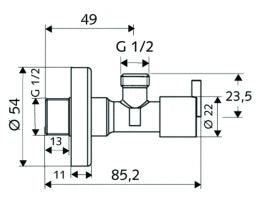 SCHELL SCHELL Eckregulierventil PINT chrom 1/2"x1/2"ohne Quetschverschraubung  – 05 396 06 99