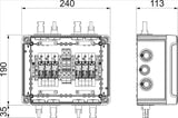 OBO Generatoranschlusskasten 2x1 PV-String a uf 2 WR-MPP+MC4 900V DC lichtgrau RAL 70  – 5088565