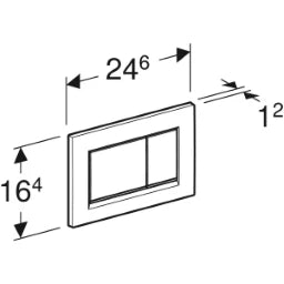 GEBERIT GE Betaetigungsplatte Sigma20 2-Mengen glanzchrom-mattchrom-glanzchrom, square  – 115.883.KH.1